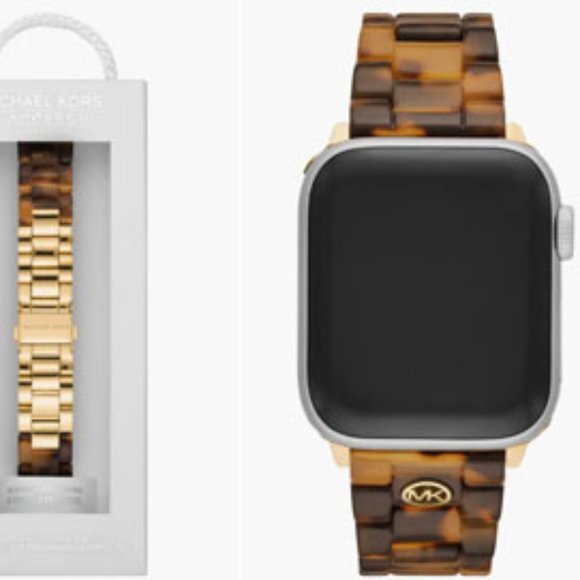 Michael Kors Tortoiseshell Pattern 20mm Apple Watch Bracelet Watch Band - Picture 1 of 6